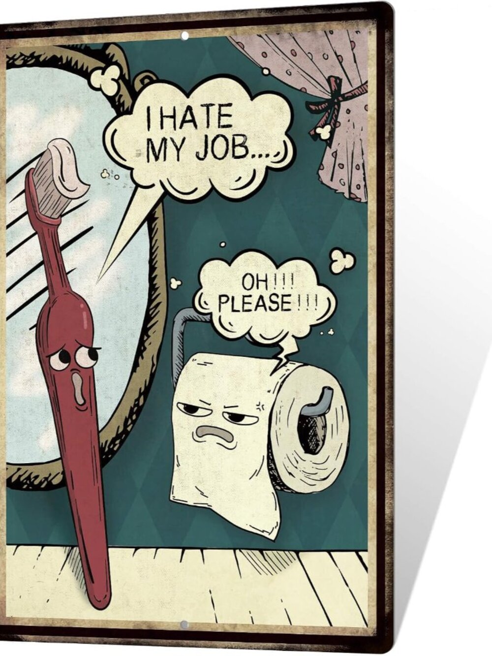 Toilet Funny Metal Tin Sign, Funny Quotes Vintage Bathroom Decor Wall Art Metal